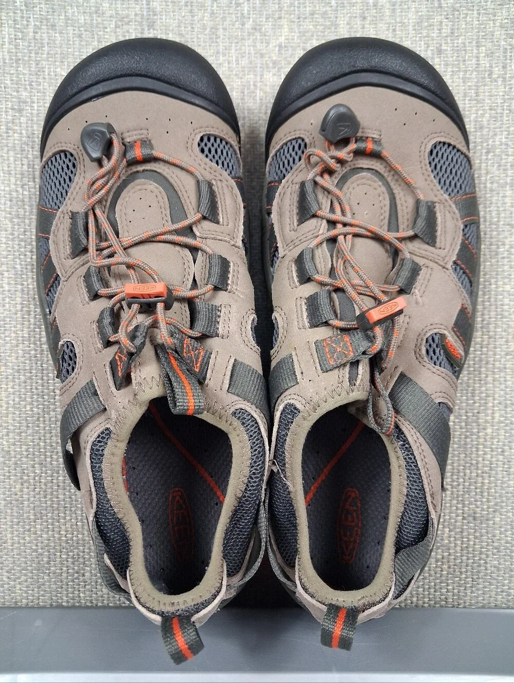 KEEN McKenzie Shoes Mens Size 10 Brindle Mandarin Red Hybrid Water Hiking Trail